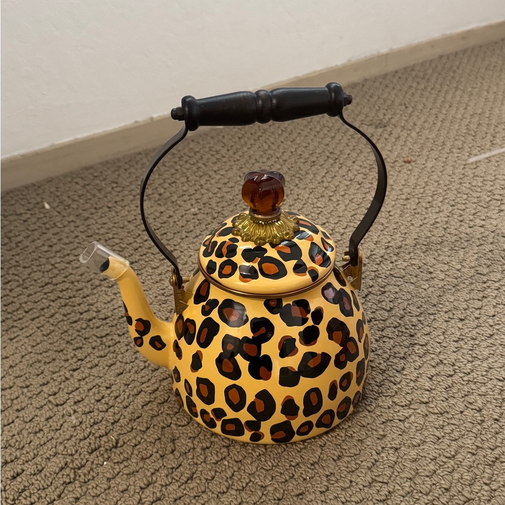 Leopard Print Teapot with Handle